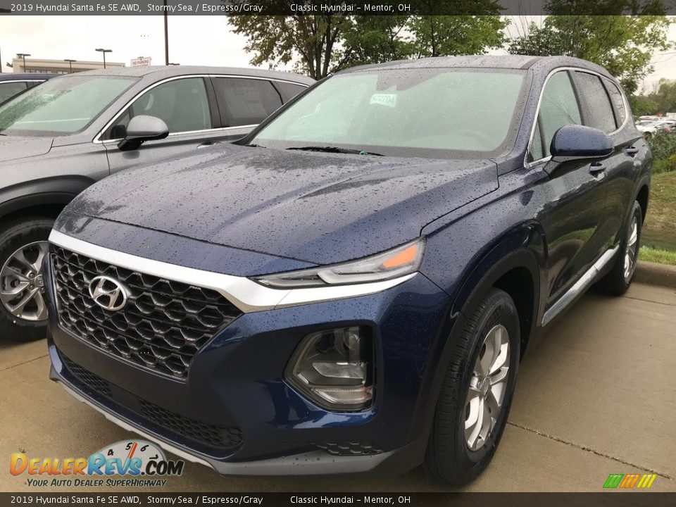 2019 Hyundai Santa Fe SE AWD Stormy Sea / Espresso/Gray Photo #1