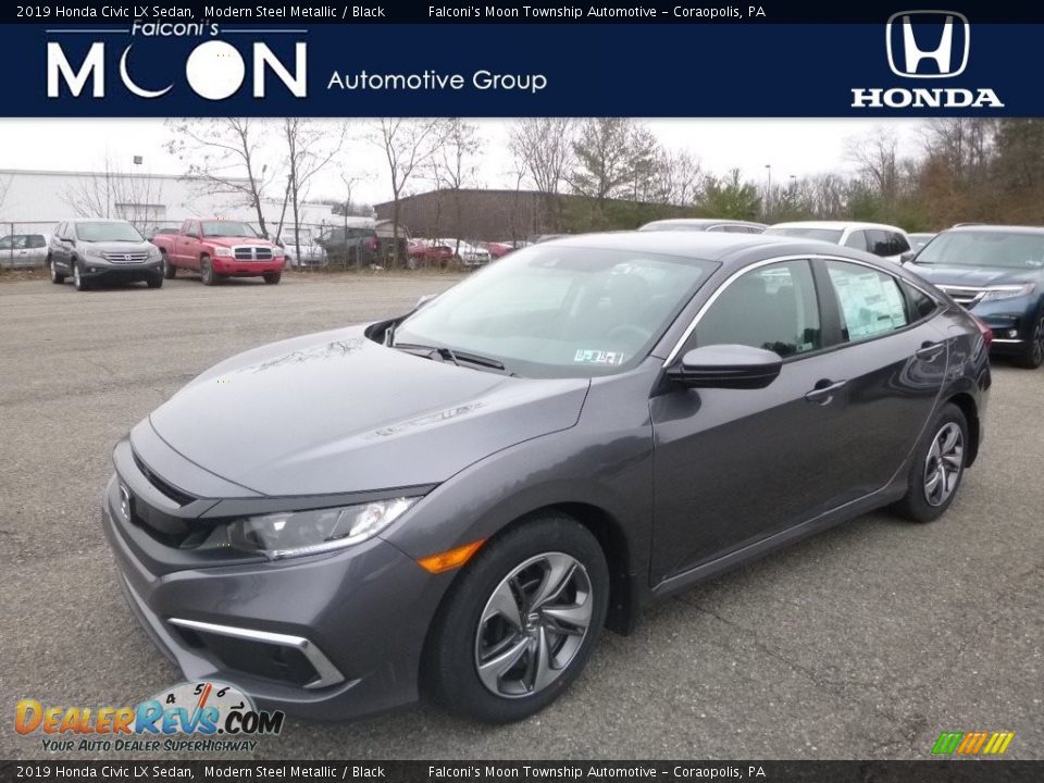 2019 Honda Civic LX Sedan Modern Steel Metallic / Black Photo #1