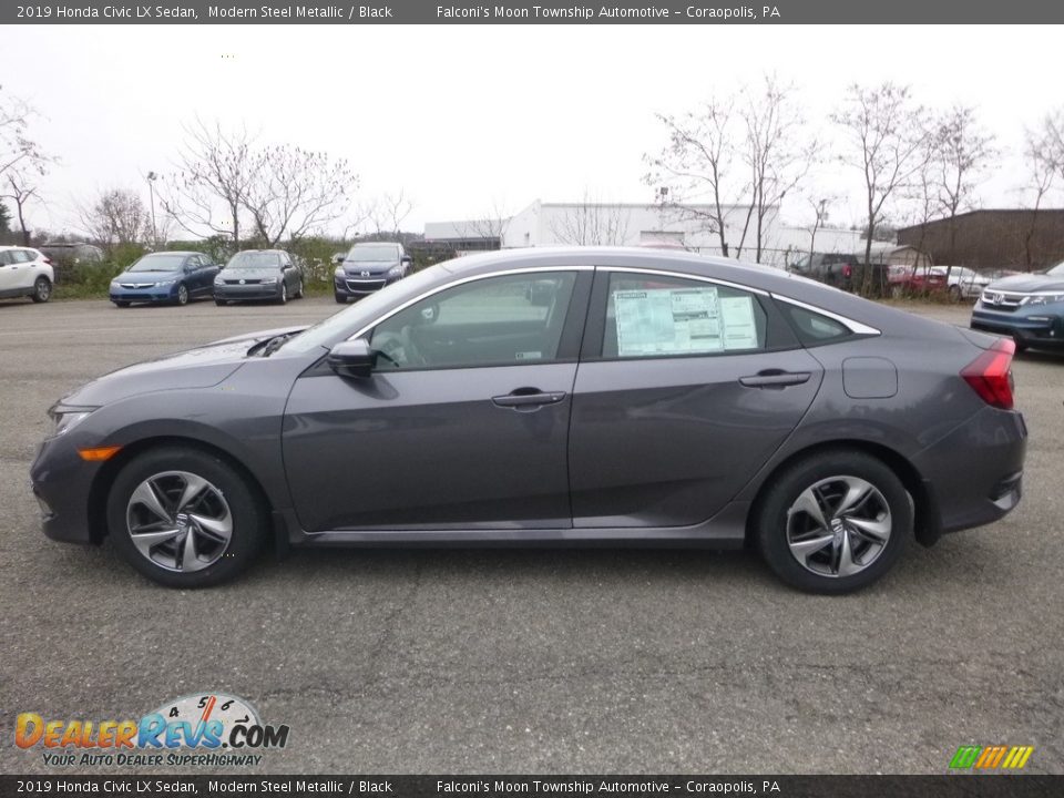 2019 Honda Civic LX Sedan Modern Steel Metallic / Black Photo #2