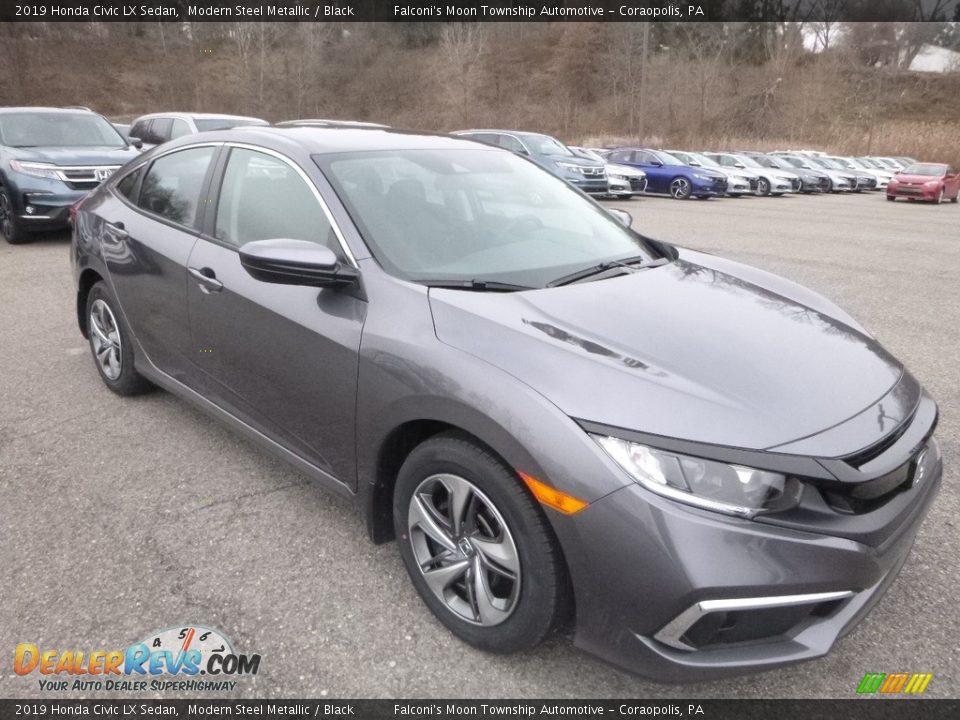 2019 Honda Civic LX Sedan Modern Steel Metallic / Black Photo #6