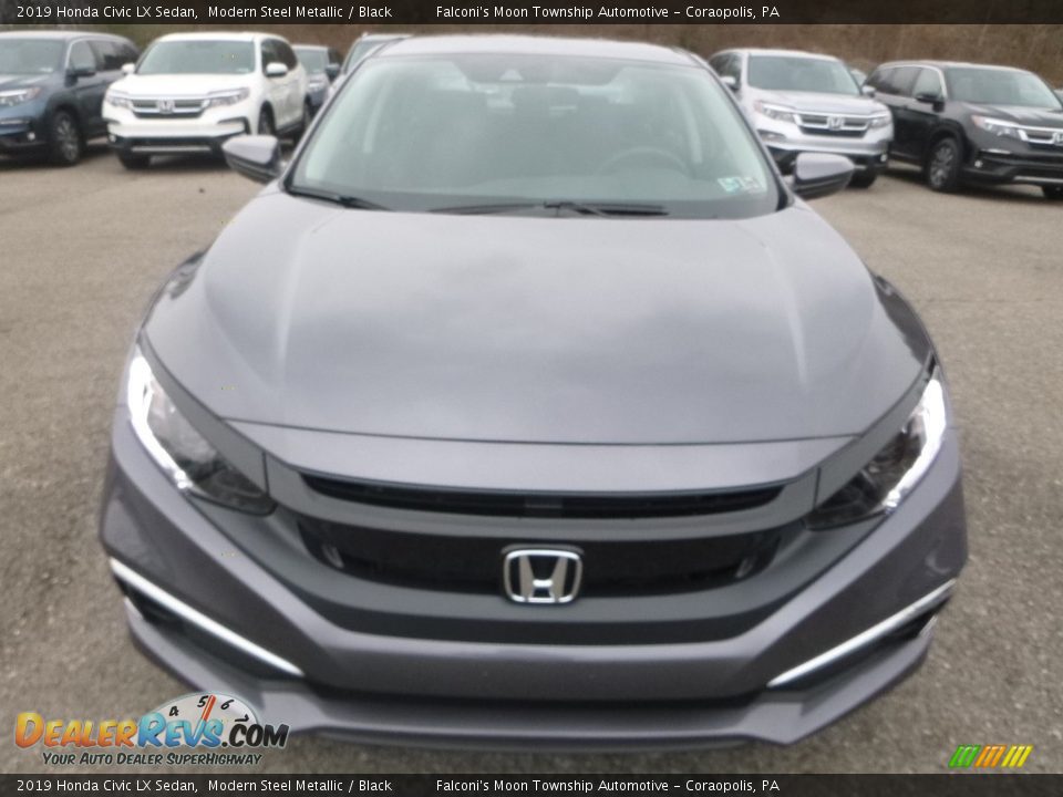 2019 Honda Civic LX Sedan Modern Steel Metallic / Black Photo #7