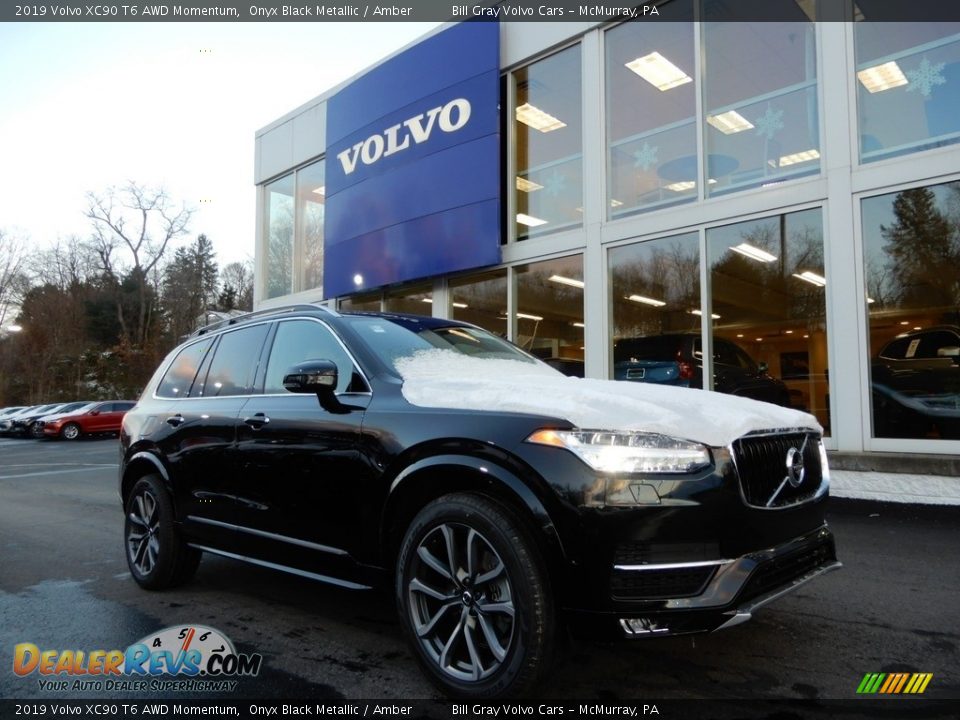 2019 Volvo XC90 T6 AWD Momentum Onyx Black Metallic / Amber Photo #1