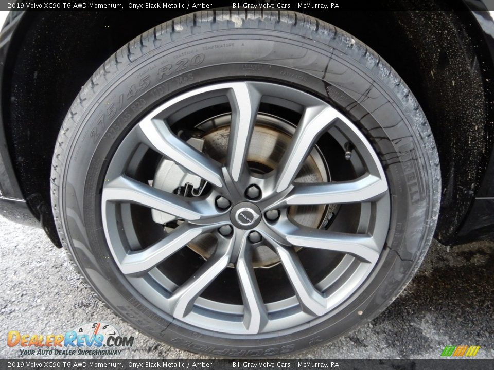 2019 Volvo XC90 T6 AWD Momentum Onyx Black Metallic / Amber Photo #6