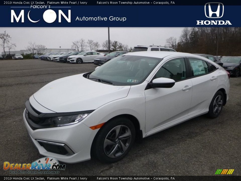 2019 Honda Civic LX Sedan Platinum White Pearl / Ivory Photo #1