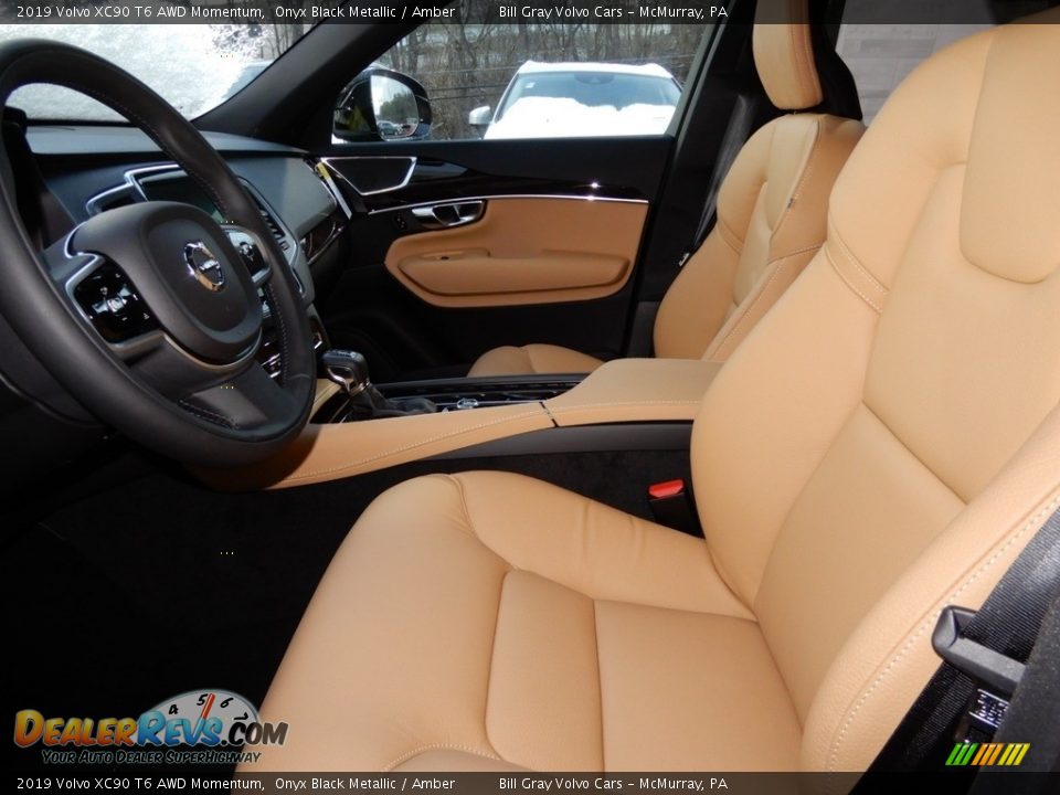 2019 Volvo XC90 T6 AWD Momentum Onyx Black Metallic / Amber Photo #7