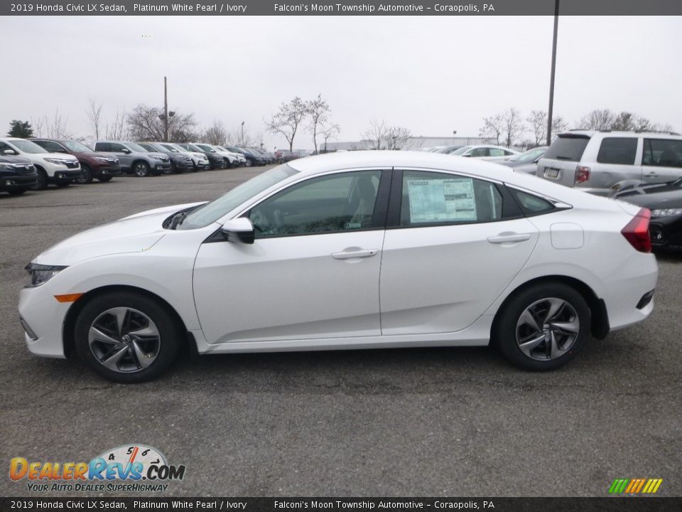 2019 Honda Civic LX Sedan Platinum White Pearl / Ivory Photo #2