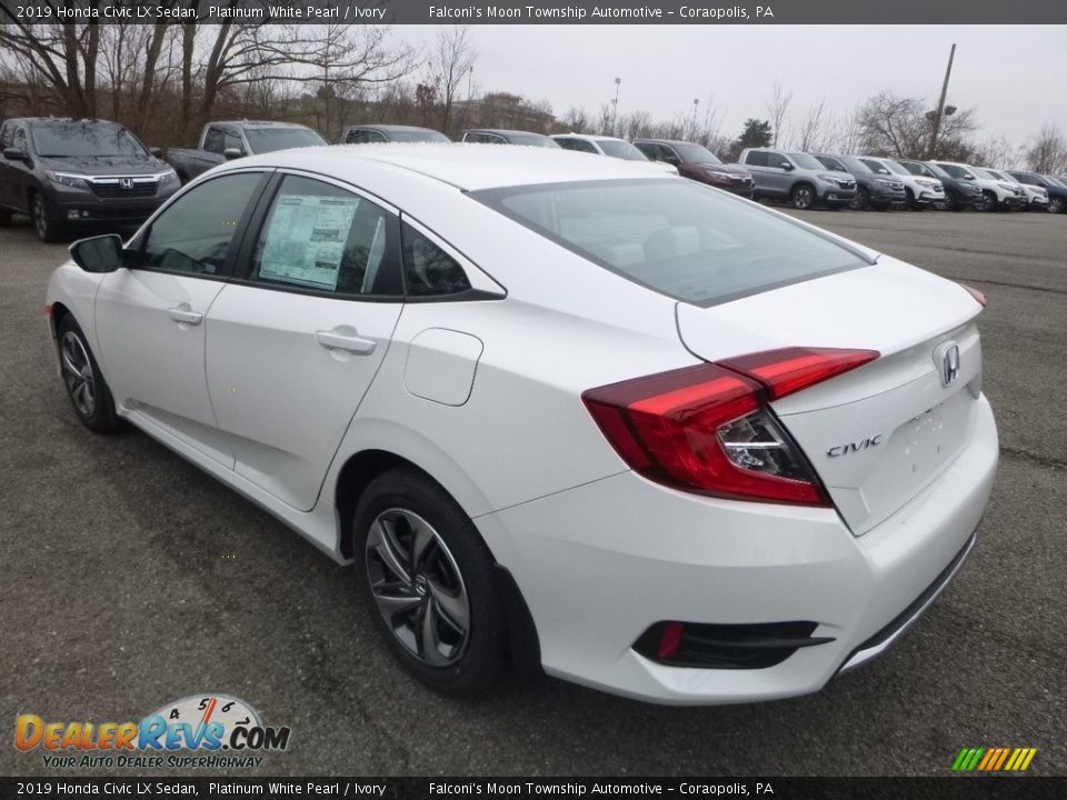 2019 Honda Civic LX Sedan Platinum White Pearl / Ivory Photo #3