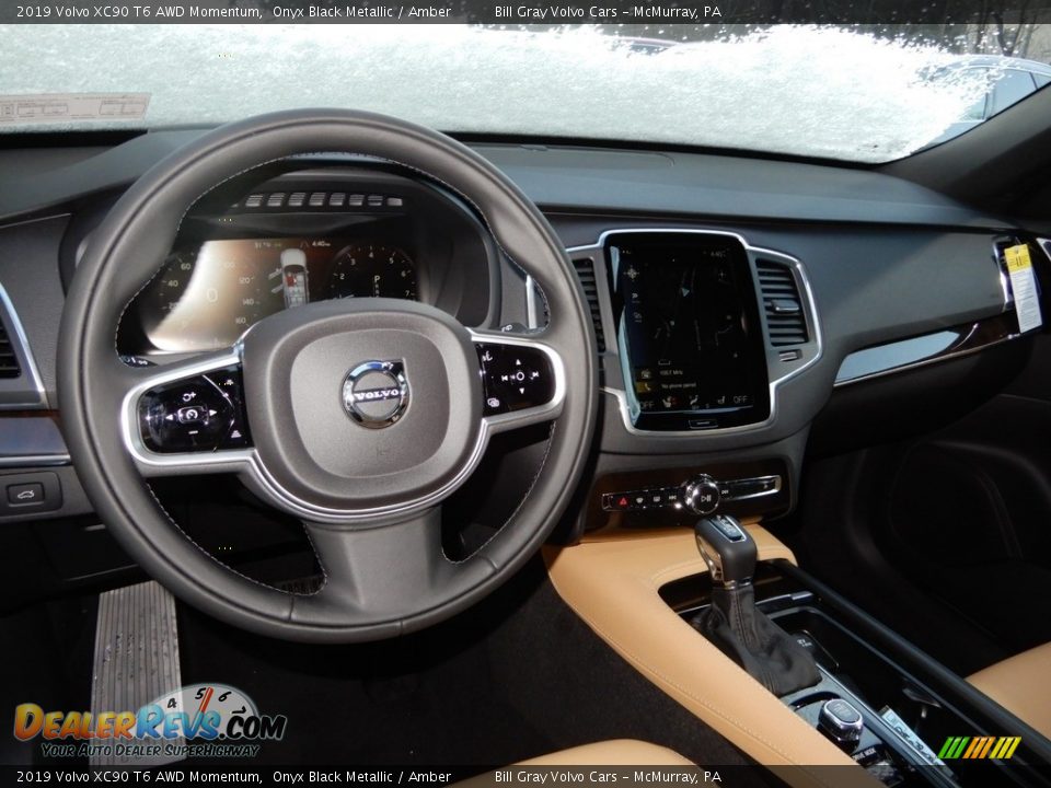 2019 Volvo XC90 T6 AWD Momentum Onyx Black Metallic / Amber Photo #9