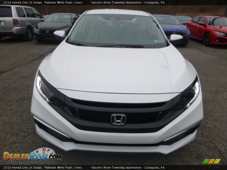 2019 Honda Civic LX Sedan Platinum White Pearl / Ivory Photo #7