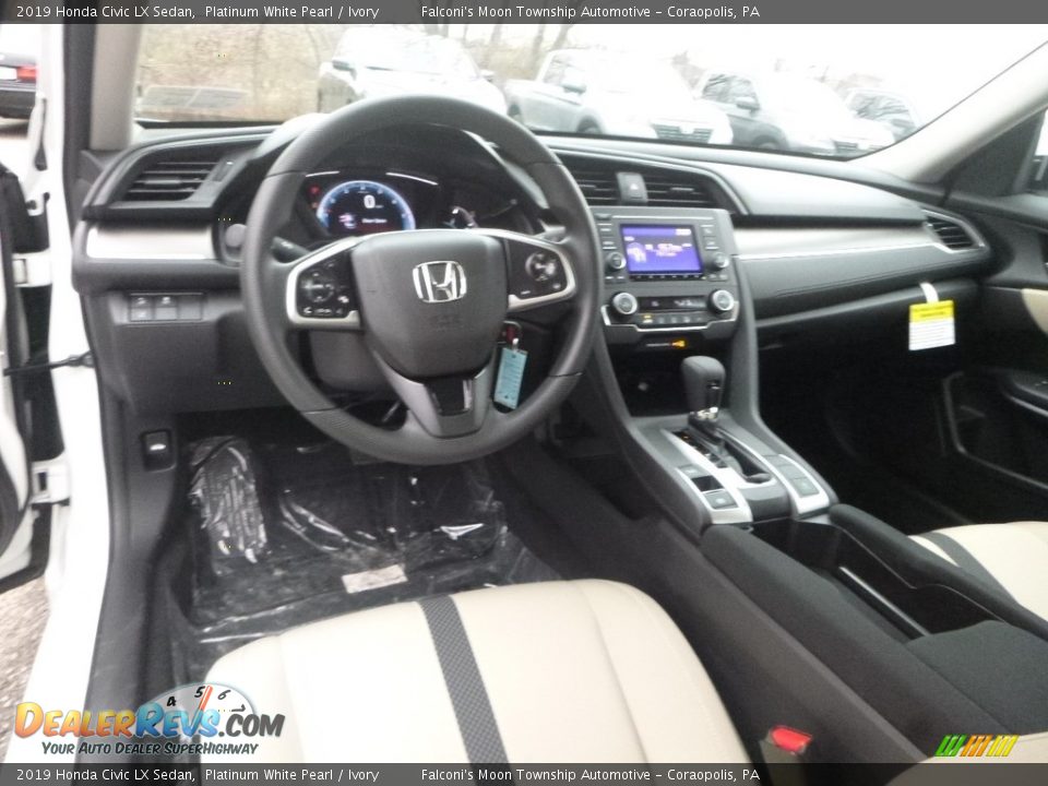 2019 Honda Civic LX Sedan Platinum White Pearl / Ivory Photo #11