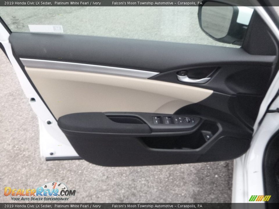 2019 Honda Civic LX Sedan Platinum White Pearl / Ivory Photo #12