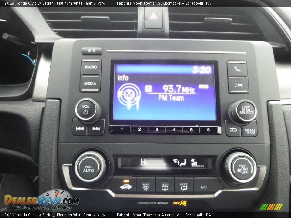 2019 Honda Civic LX Sedan Platinum White Pearl / Ivory Photo #14