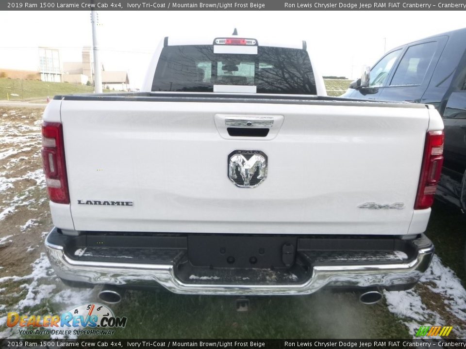 2019 Ram 1500 Laramie Crew Cab 4x4 Ivory Tri–Coat / Mountain Brown/Light Frost Beige Photo #4