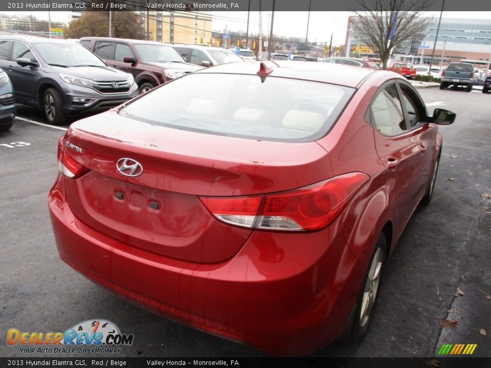 2013 Hyundai Elantra GLS Red / Beige Photo #5