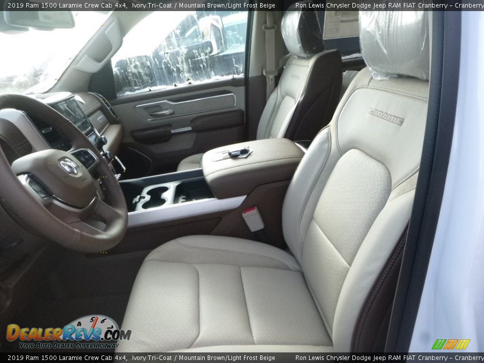 2019 Ram 1500 Laramie Crew Cab 4x4 Ivory Tri–Coat / Mountain Brown/Light Frost Beige Photo #12