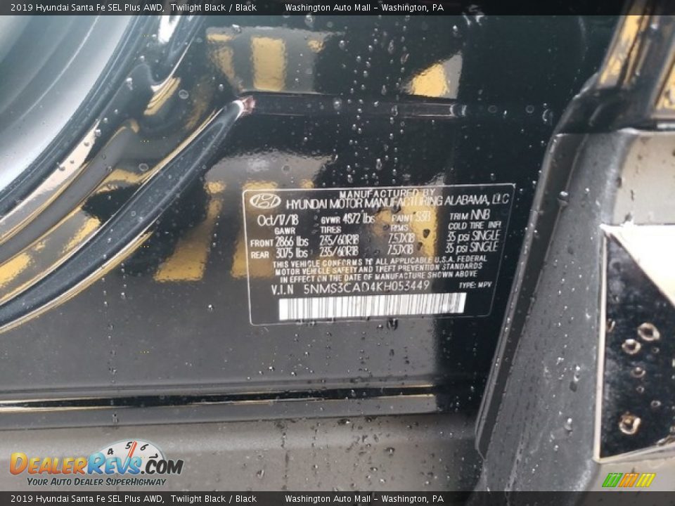 2019 Hyundai Santa Fe SEL Plus AWD Twilight Black / Black Photo #17