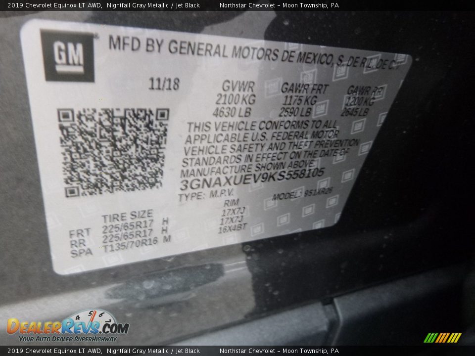 2019 Chevrolet Equinox LT AWD Nightfall Gray Metallic / Jet Black Photo #16