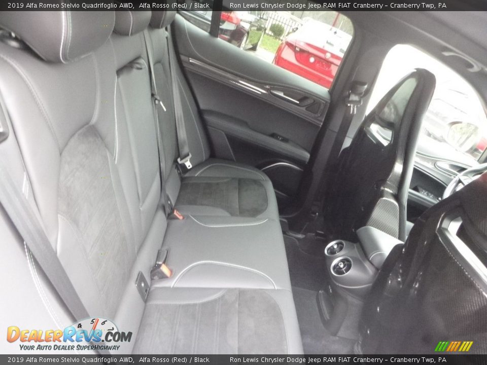 Rear Seat of 2019 Alfa Romeo Stelvio Quadrifoglio AWD Photo #15