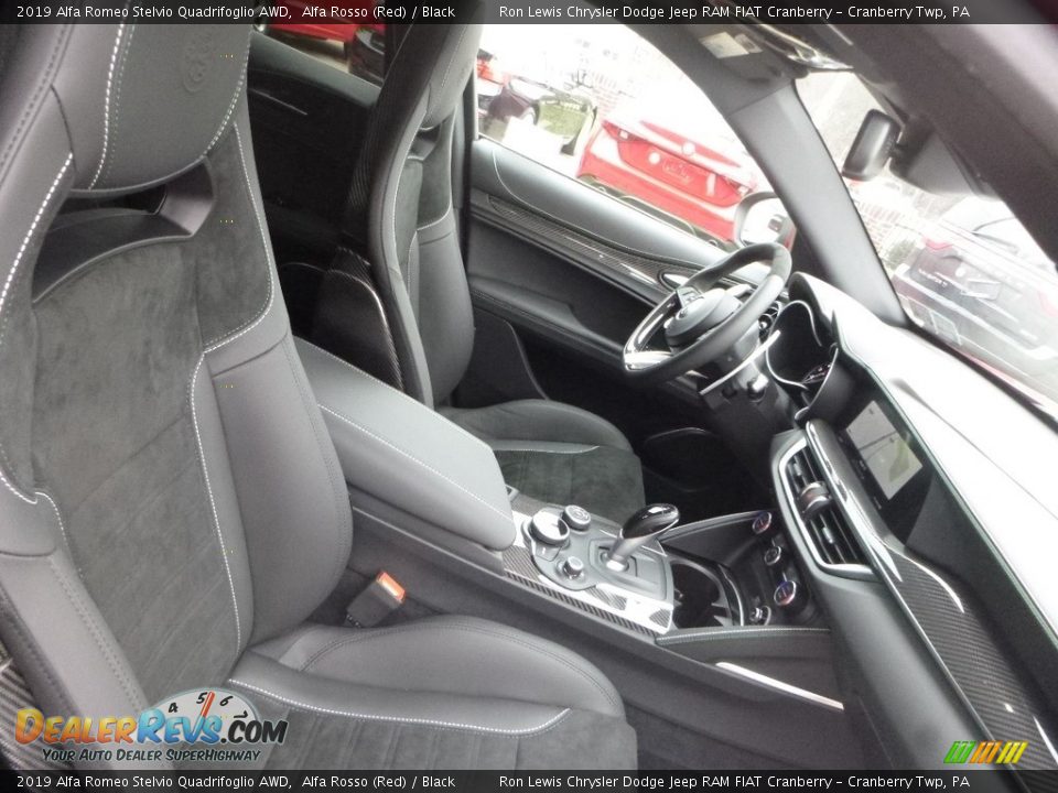Front Seat of 2019 Alfa Romeo Stelvio Quadrifoglio AWD Photo #16