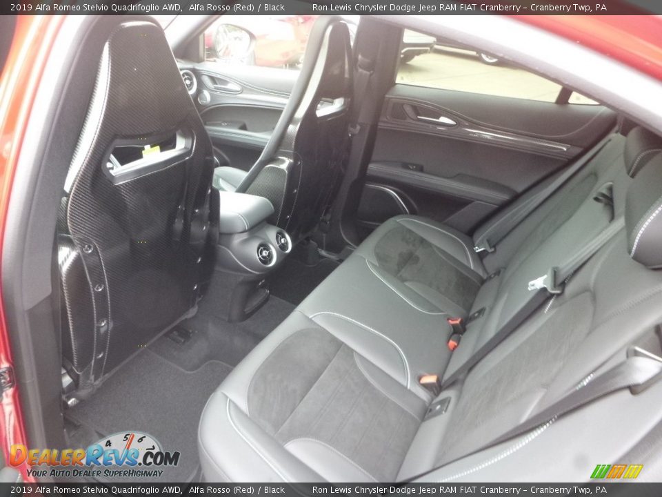 Rear Seat of 2019 Alfa Romeo Stelvio Quadrifoglio AWD Photo #19