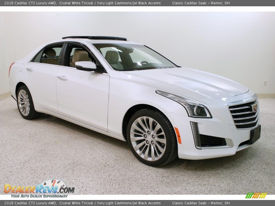 2018 Cadillac CTS Luxury AWD Crystal White Tricoat / Very Light Cashmere/Jet Black Accents Photo #1