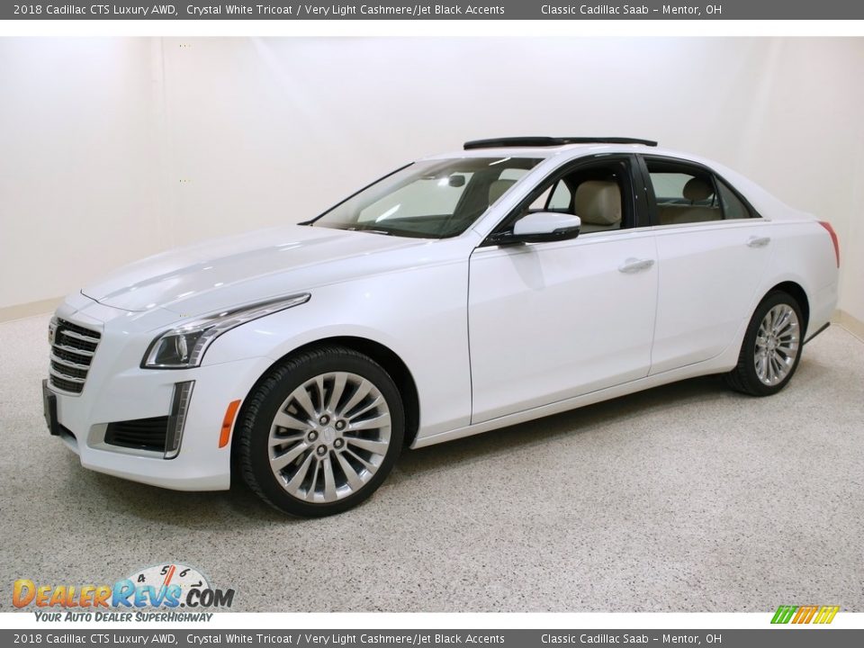 2018 Cadillac CTS Luxury AWD Crystal White Tricoat / Very Light Cashmere/Jet Black Accents Photo #3