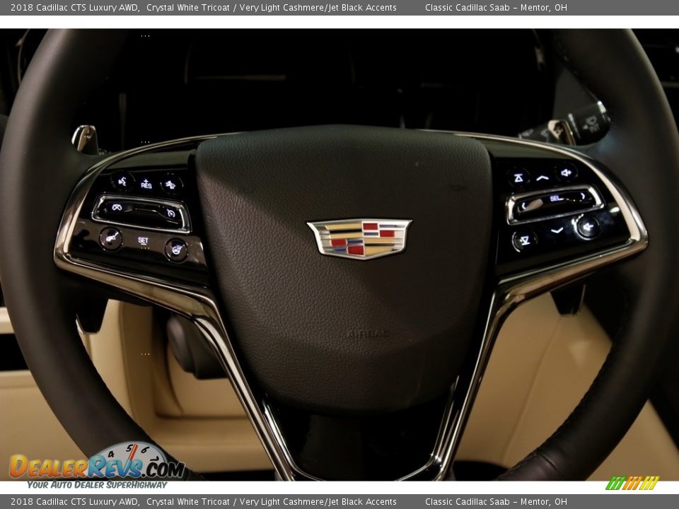 2018 Cadillac CTS Luxury AWD Crystal White Tricoat / Very Light Cashmere/Jet Black Accents Photo #11