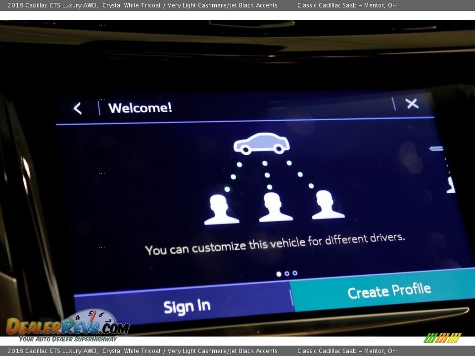 2018 Cadillac CTS Luxury AWD Crystal White Tricoat / Very Light Cashmere/Jet Black Accents Photo #20