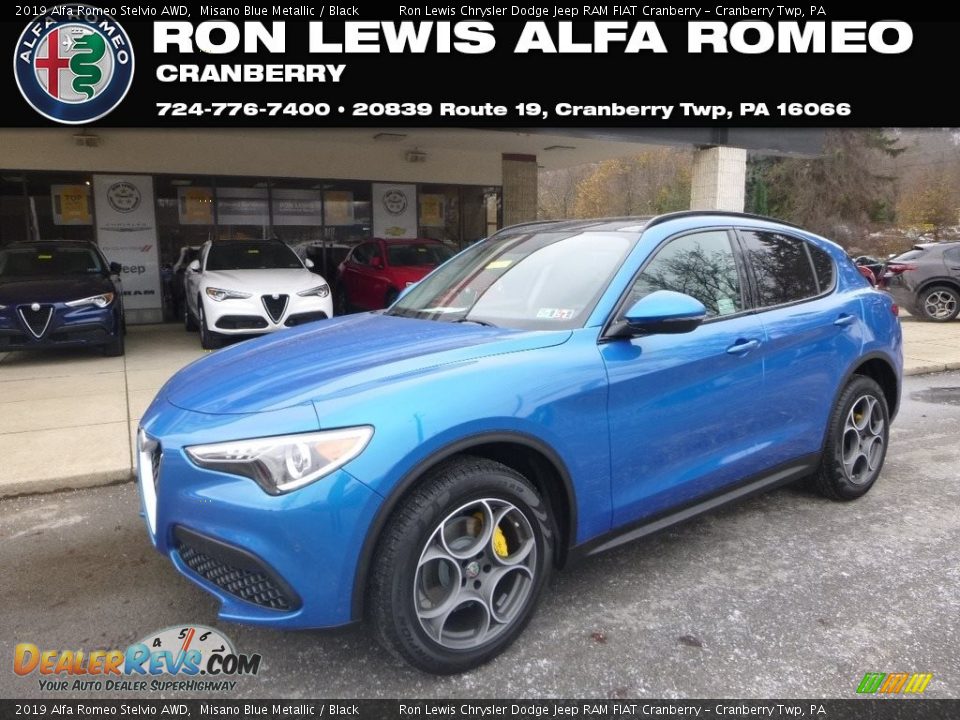 2019 Alfa Romeo Stelvio AWD Misano Blue Metallic / Black Photo #1