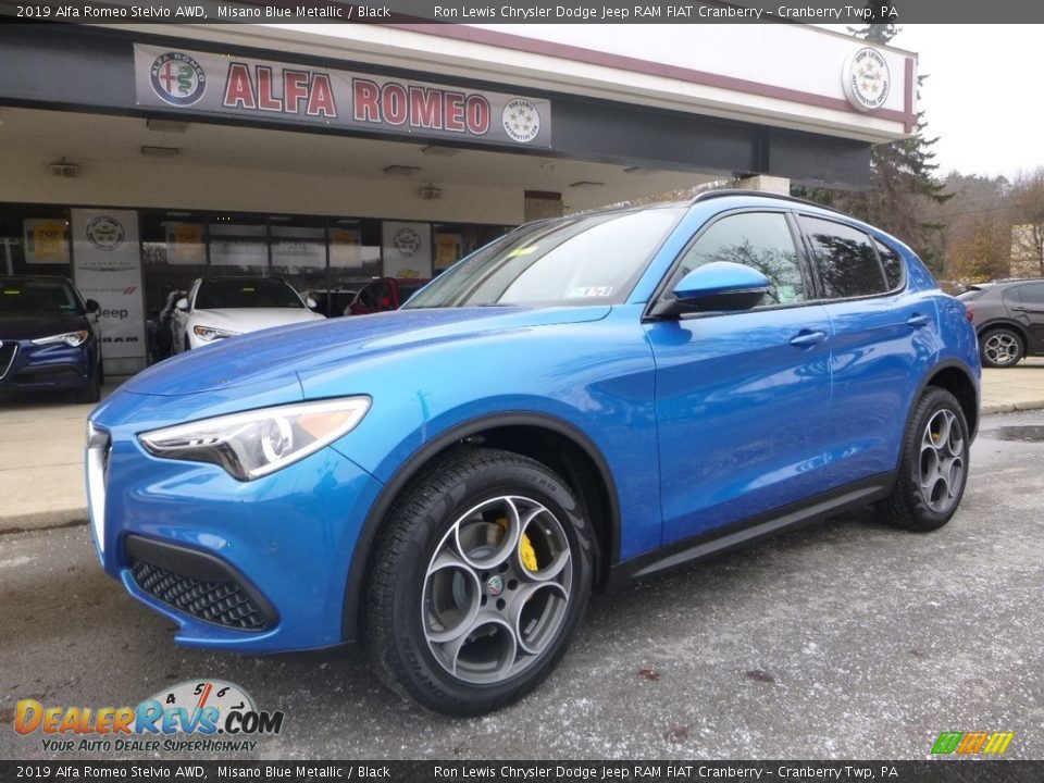 2019 Alfa Romeo Stelvio AWD Misano Blue Metallic / Black Photo #2