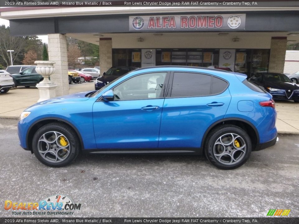 2019 Alfa Romeo Stelvio AWD Misano Blue Metallic / Black Photo #3