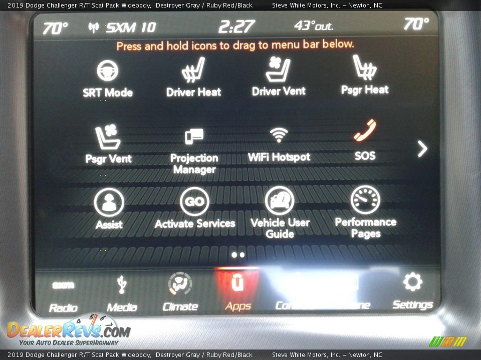 Controls of 2019 Dodge Challenger R/T Scat Pack Widebody Photo #24