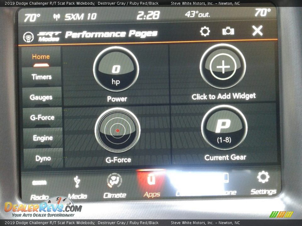 Controls of 2019 Dodge Challenger R/T Scat Pack Widebody Photo #26