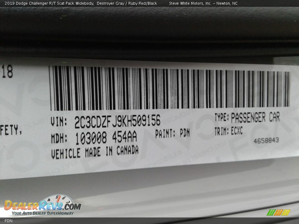 Dodge Color Code PDN Destroyer Gray