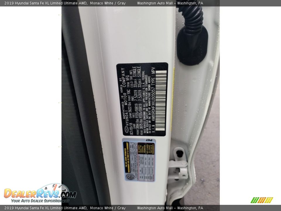 2019 Hyundai Santa Fe XL Limited Ultimate AWD Monaco White / Gray Photo #17