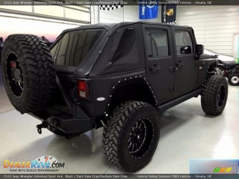 2010 Jeep Wrangler Unlimited Sport 4x4 Black / Dark Slate Gray/Medium Slate Gray Photo #2