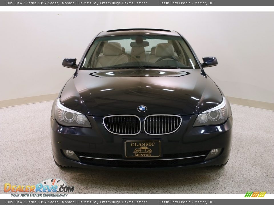 2009 BMW 5 Series 535xi Sedan Monaco Blue Metallic / Cream Beige Dakota Leather Photo #2