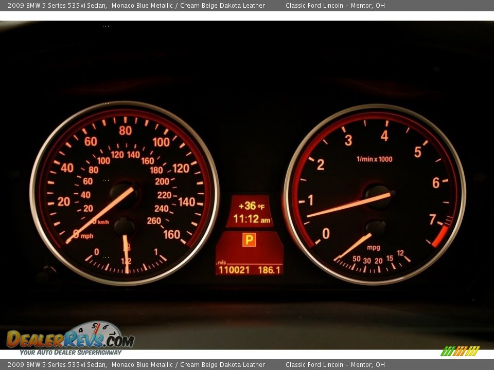 2009 BMW 5 Series 535xi Sedan Monaco Blue Metallic / Cream Beige Dakota Leather Photo #8