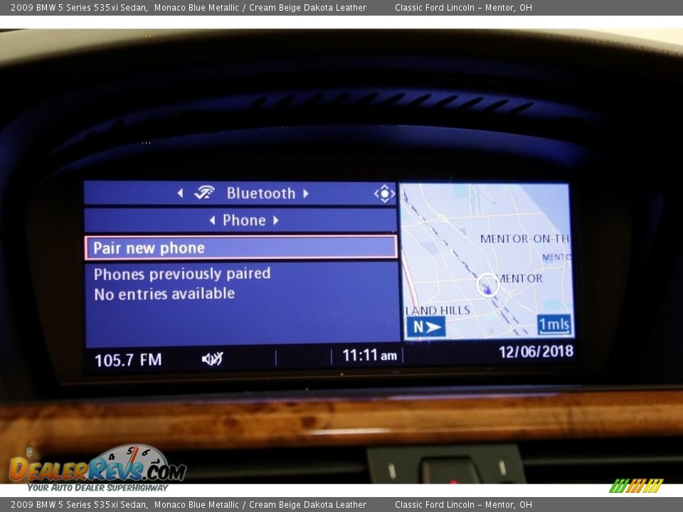 2009 BMW 5 Series 535xi Sedan Monaco Blue Metallic / Cream Beige Dakota Leather Photo #12