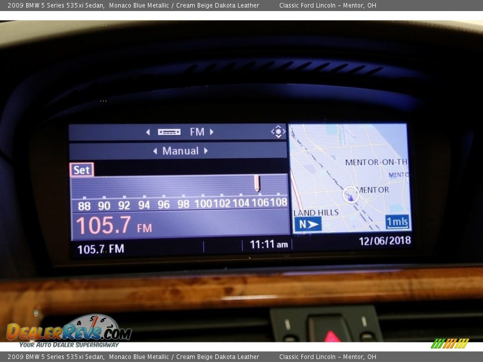 2009 BMW 5 Series 535xi Sedan Monaco Blue Metallic / Cream Beige Dakota Leather Photo #13