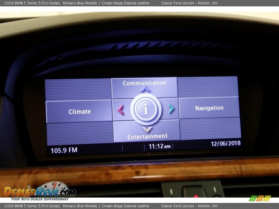 2009 BMW 5 Series 535xi Sedan Monaco Blue Metallic / Cream Beige Dakota Leather Photo #14