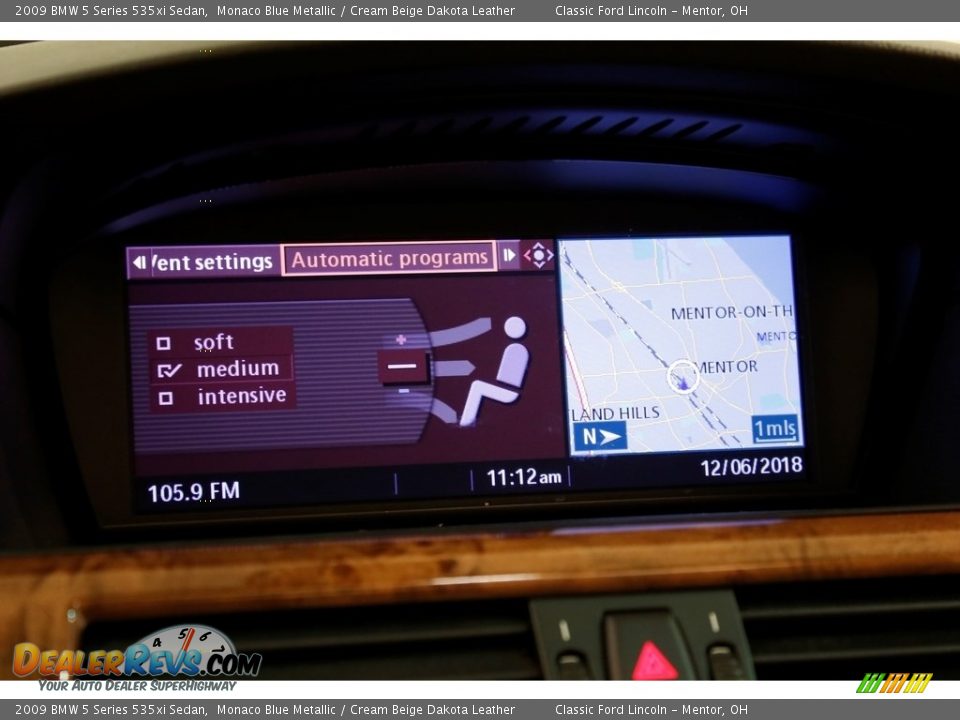 2009 BMW 5 Series 535xi Sedan Monaco Blue Metallic / Cream Beige Dakota Leather Photo #15