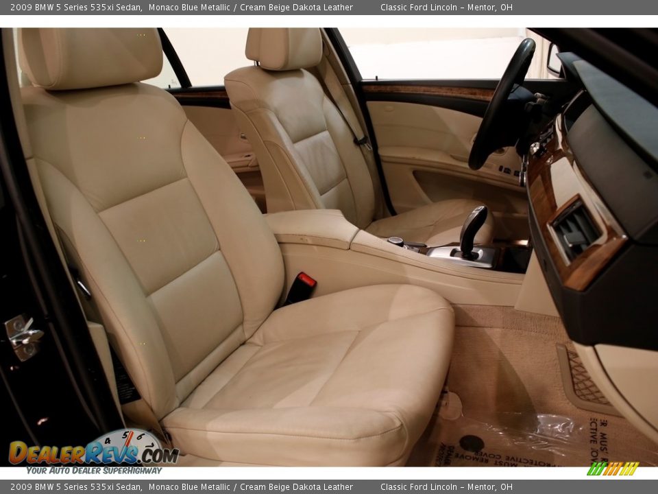 2009 BMW 5 Series 535xi Sedan Monaco Blue Metallic / Cream Beige Dakota Leather Photo #20