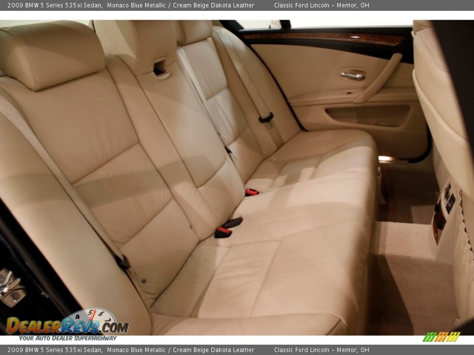 2009 BMW 5 Series 535xi Sedan Monaco Blue Metallic / Cream Beige Dakota Leather Photo #21