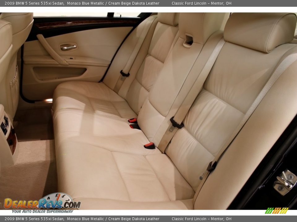 2009 BMW 5 Series 535xi Sedan Monaco Blue Metallic / Cream Beige Dakota Leather Photo #22