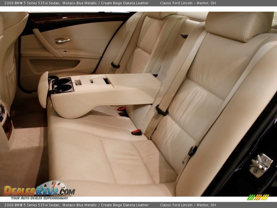 2009 BMW 5 Series 535xi Sedan Monaco Blue Metallic / Cream Beige Dakota Leather Photo #23