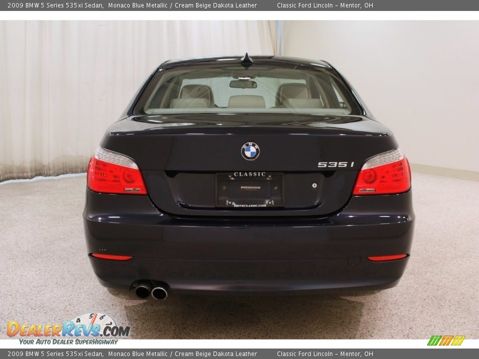 2009 BMW 5 Series 535xi Sedan Monaco Blue Metallic / Cream Beige Dakota Leather Photo #24