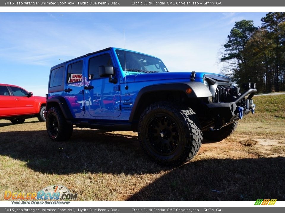 2016 Jeep Wrangler Unlimited Sport 4x4 Hydro Blue Pearl / Black Photo #1
