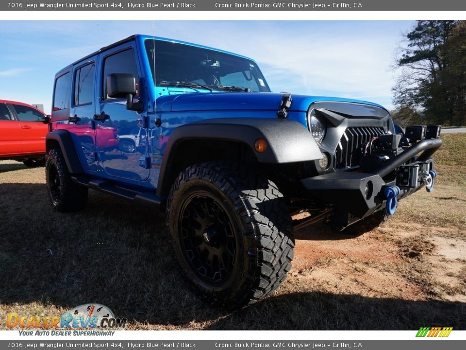 2016 Jeep Wrangler Unlimited Sport 4x4 Hydro Blue Pearl / Black Photo #12