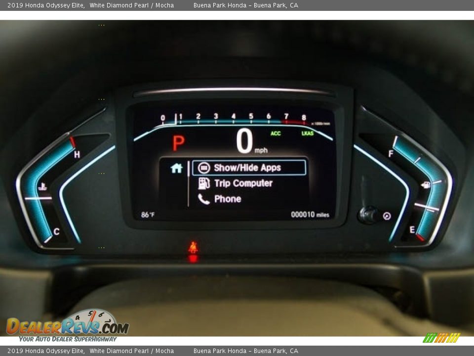 2019 Honda Odyssey Elite White Diamond Pearl / Mocha Photo #18